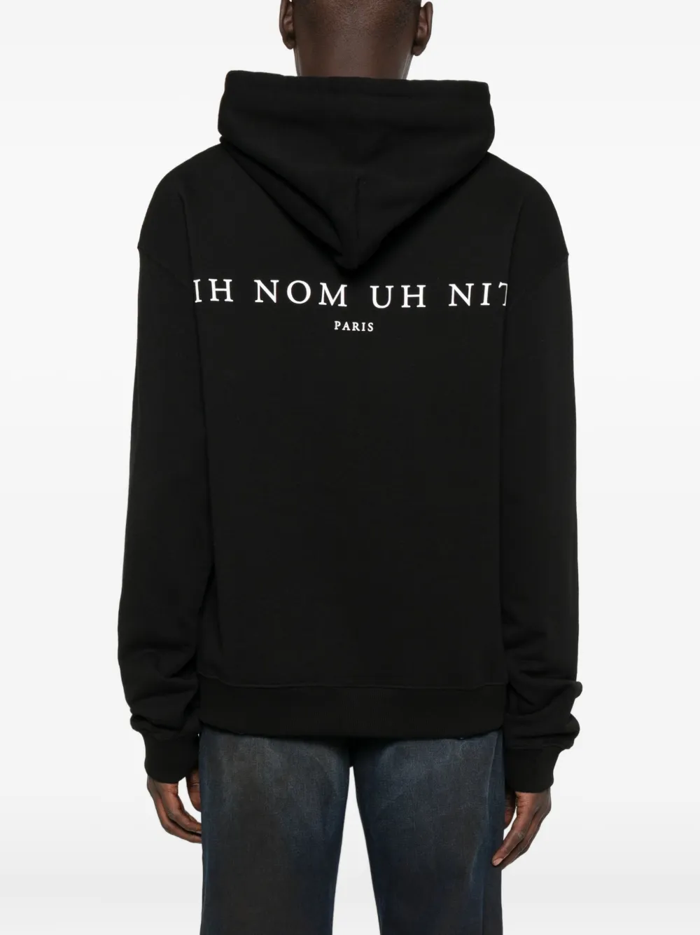 Ih Nom Uh Nit Graphic-print Cotton Hoodie In Black