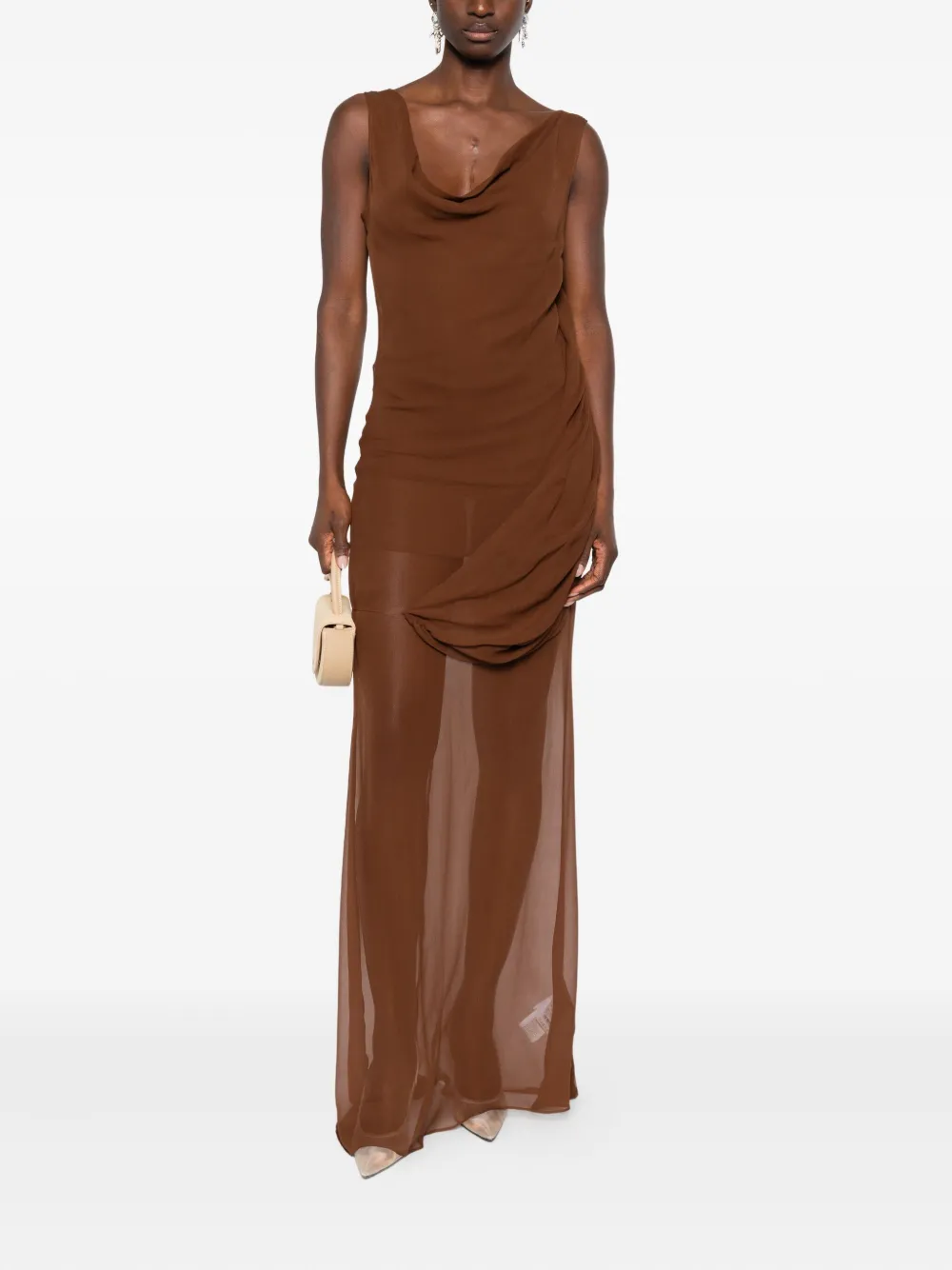 Giuseppe Di Morabito Jurk met gedrapeerd detail - Bruin
