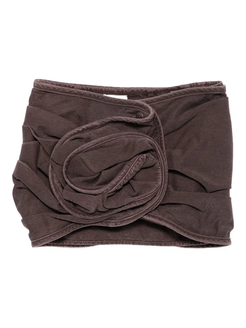 Magda Butrym Rose-shaped Mini Draped Skirt In Brown