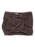Magda Butrym rose-shaped mini draped skirt - Brown
