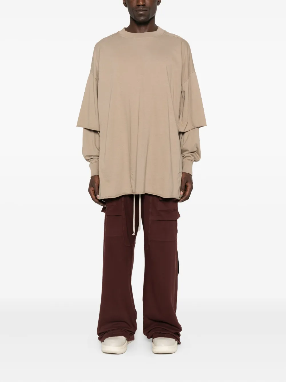 Rick Owens DRKSHDW Tommy Hustler double-layered T-shirt - Beige