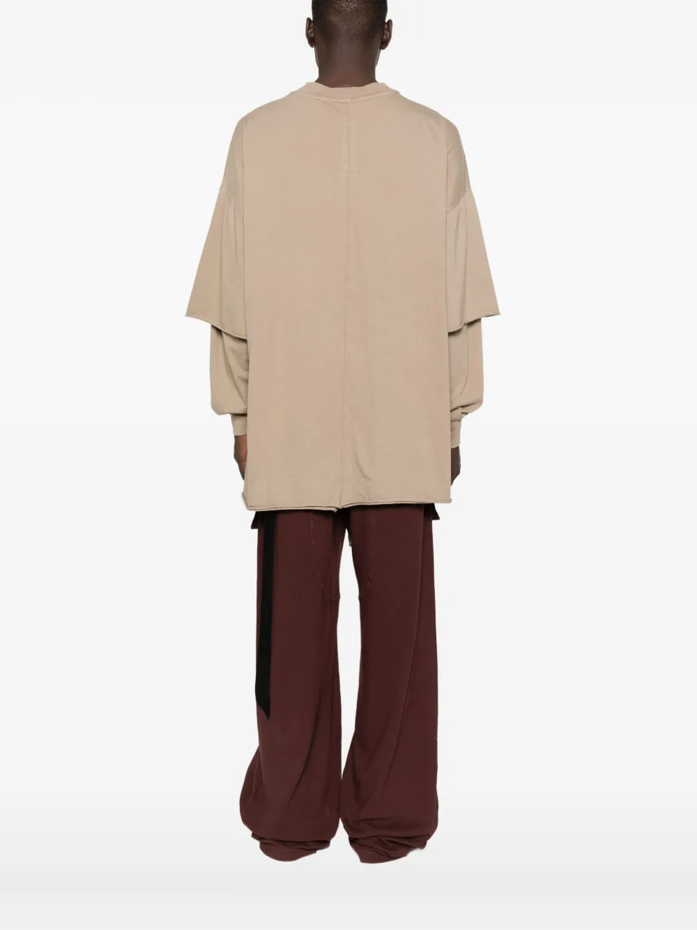 Rick Owens DRKSHDW Tommy Hustler double-layered T-shirt Beige