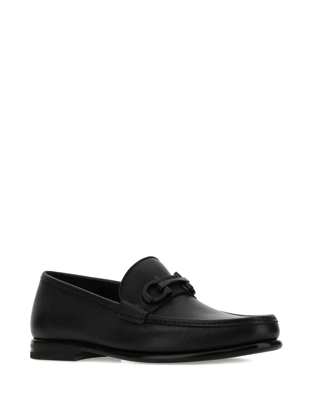 Ferragamo Gancini leather loafers Black
