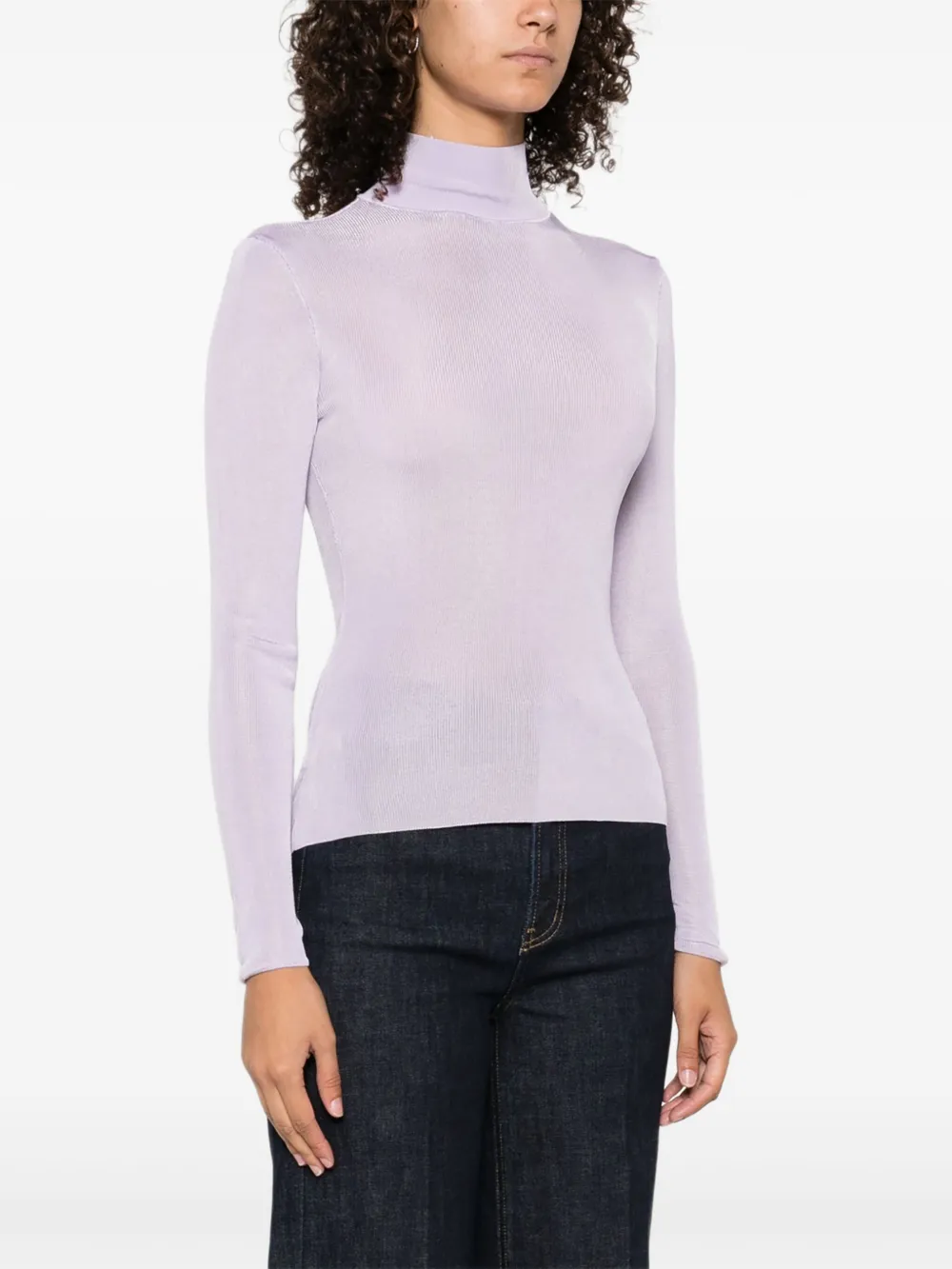 Self-Portrait Top met hoge hals Paars
