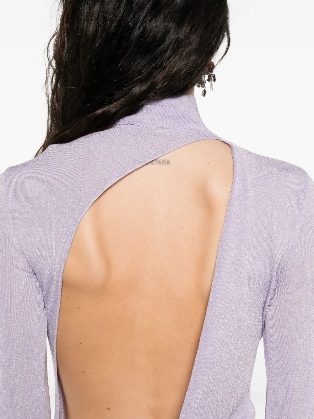 Self-Portrait fine-knit dress Paars