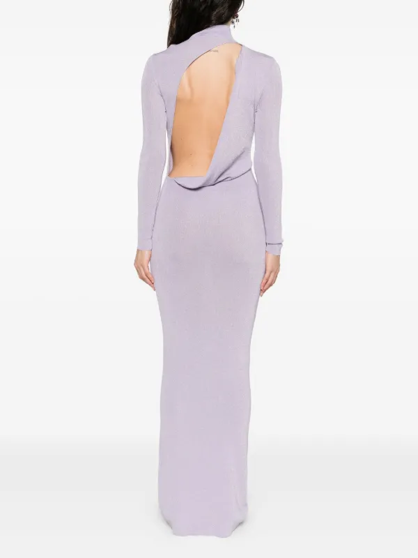 self portrait purple dress self-portrait - Purple Lace Tie Neck Midi Dress