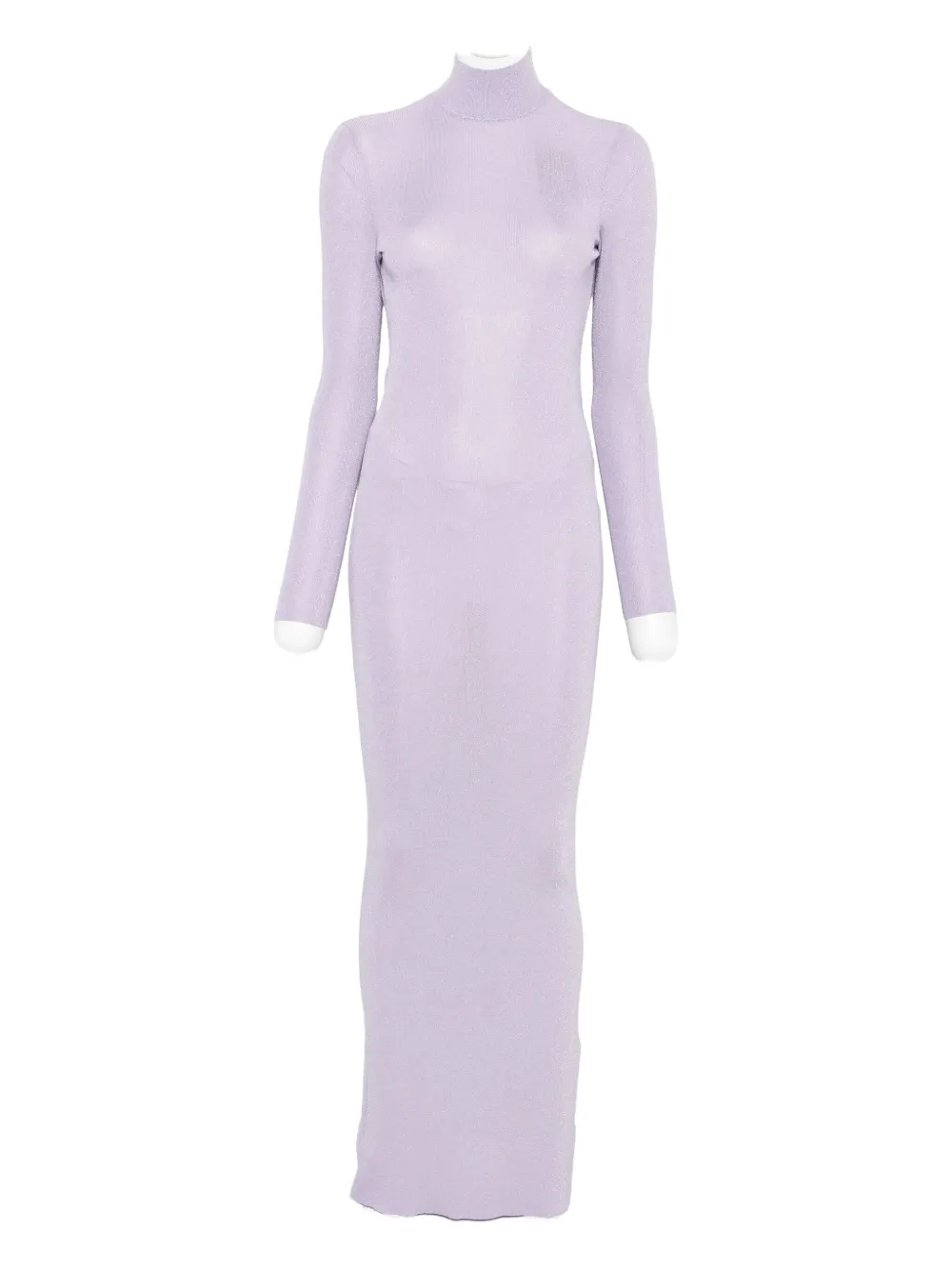 Self-portrait Fine-knit Dress In Purple