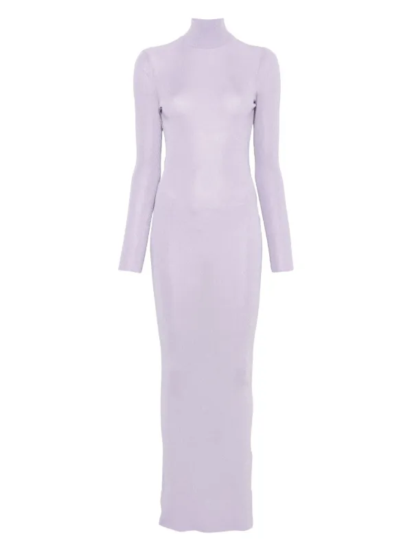 Self-Portrait fine-knit Dress | Purple | FARFETCH GE