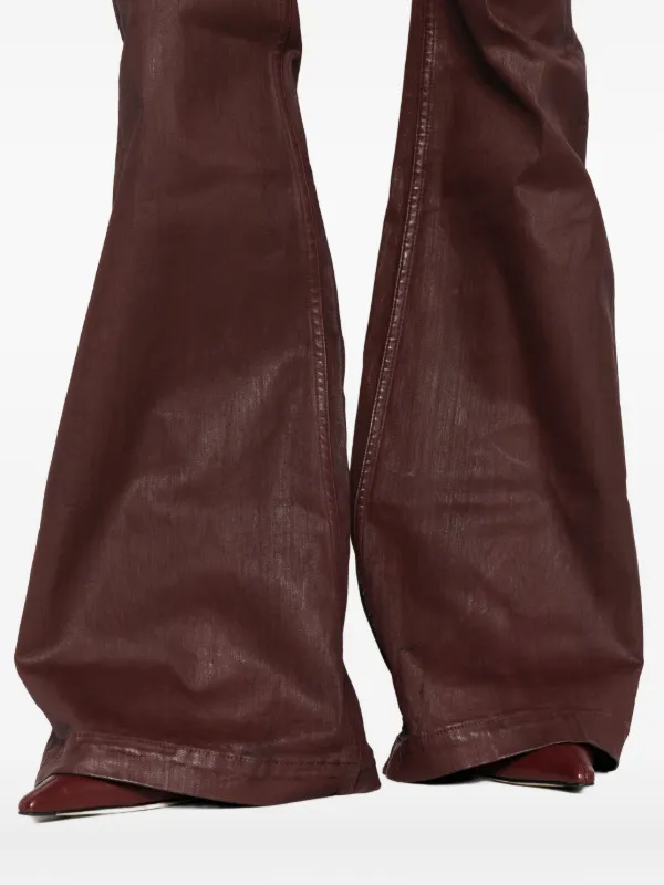 Rick Owens DRKSHDW Bolan wax-coated Jeans | Red | FARFETCH IN