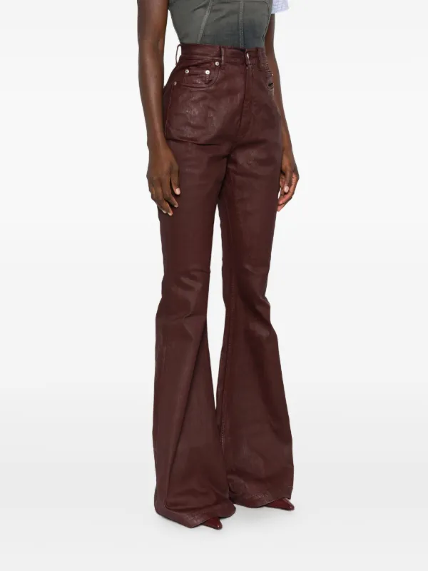 Rick Owens DRKSHDW Bolan wax-coated Jeans | Red | FARFETCH