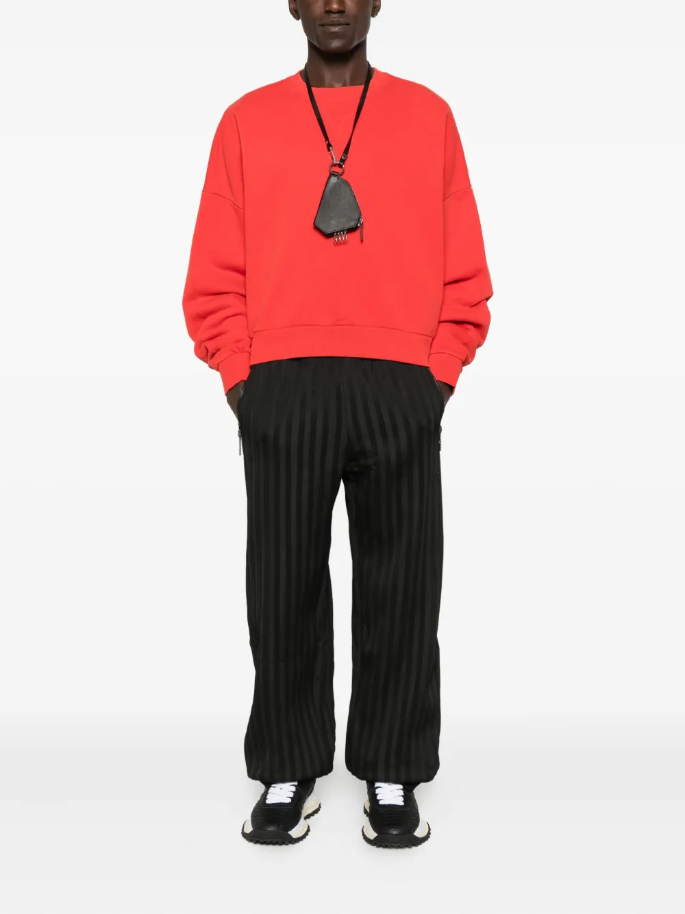 Entire Studios Crew-neck Cropped Sweatshirt In Red