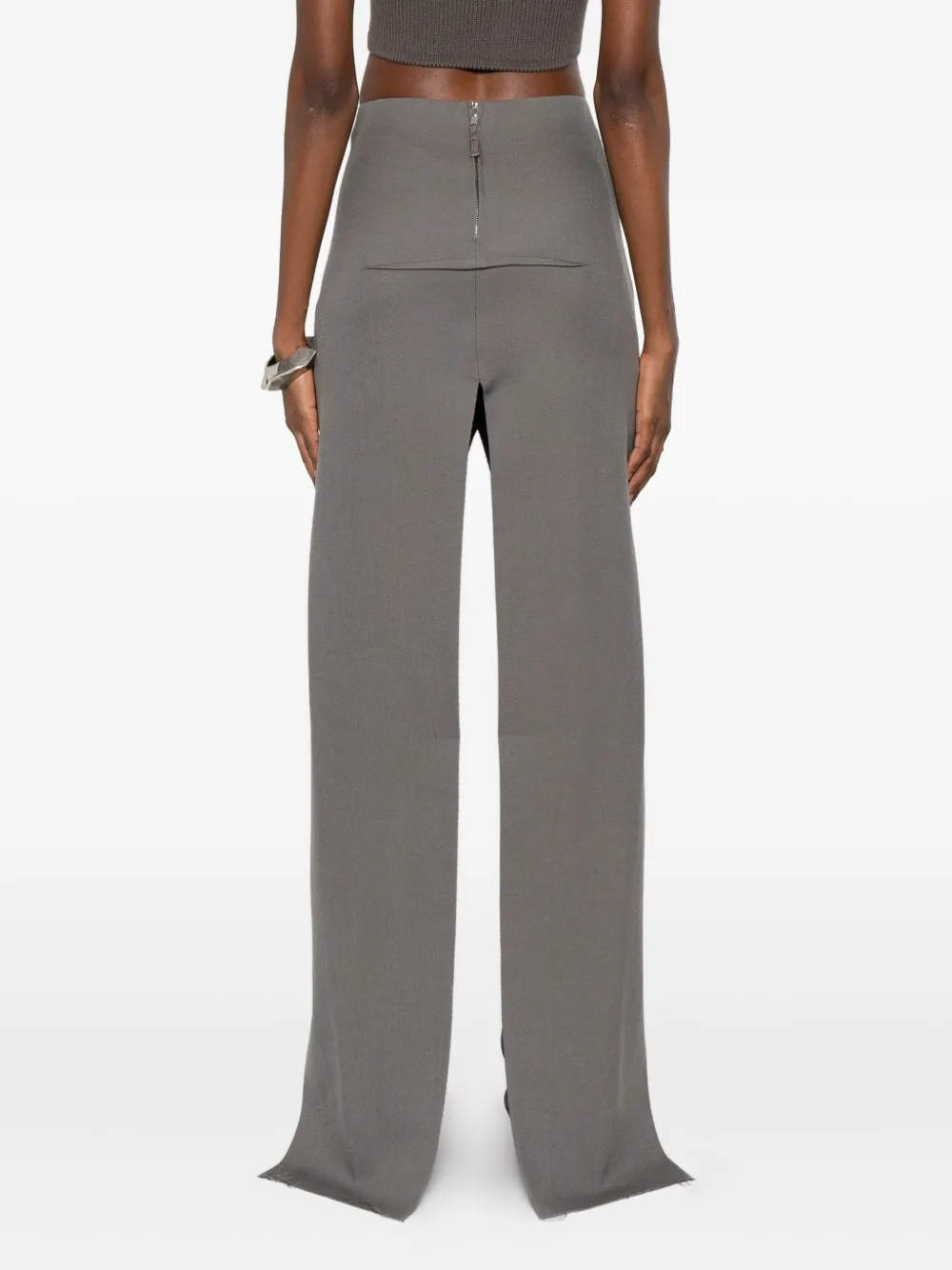 Rick Owens Double-slit Maxi Skirt In Gray