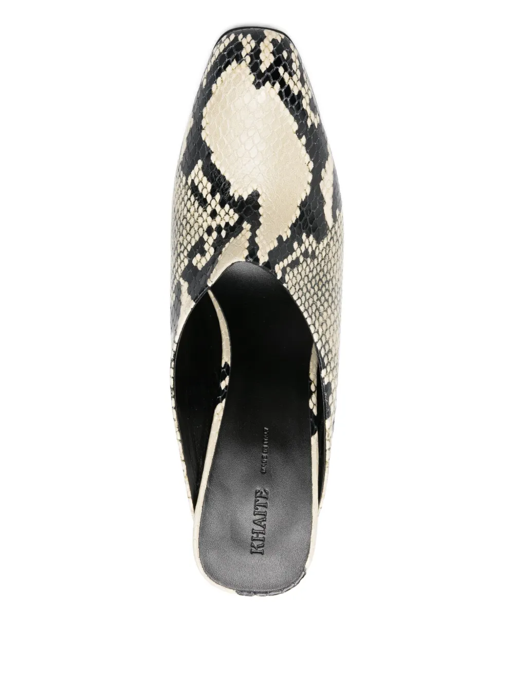 Khaite Snakeskin-effect Heeled Mules In Neutral