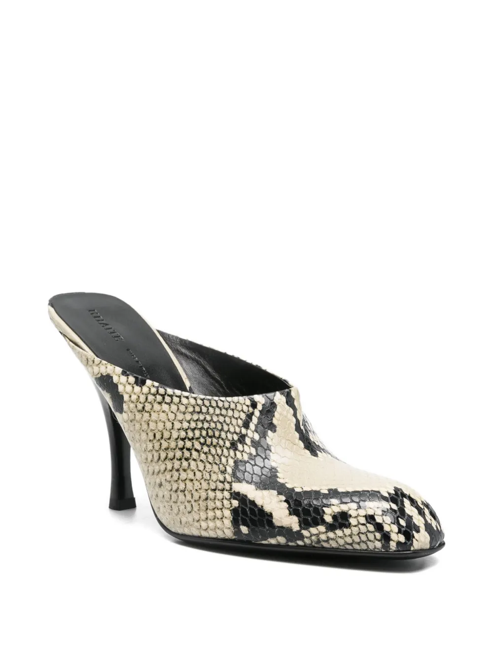 Khaite Snakeskin-effect Heeled Mules In Neutral