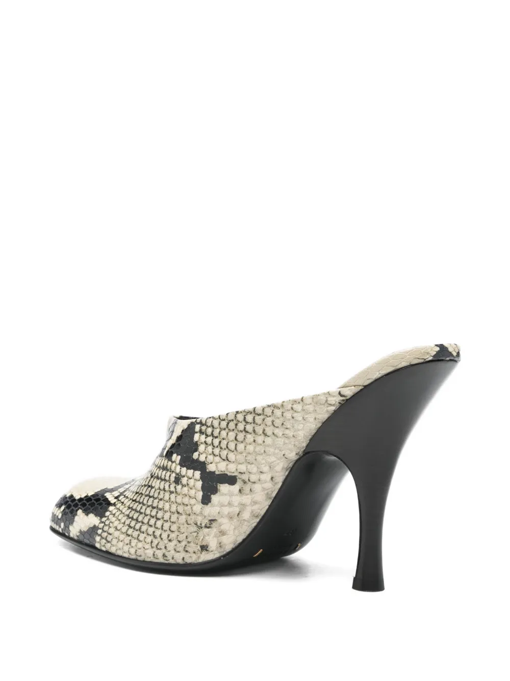 Khaite Snakeskin-effect Heeled Mules In Neutral