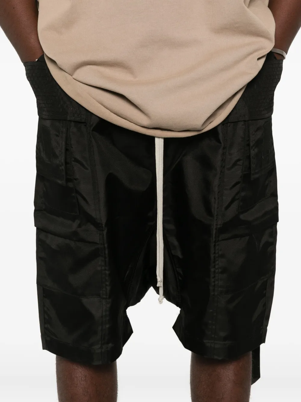 Rick Owens Drkshdw Creatch Pods Straight-leg Nylon-canvas Cargo Shorts In Black