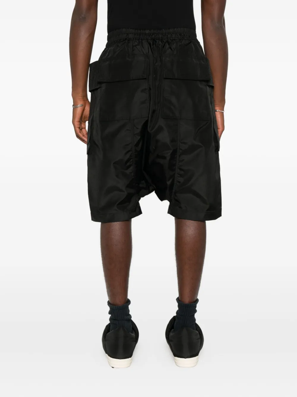 Rick Owens Drkshdw Creatch Pods Straight-leg Nylon-canvas Cargo Shorts In Black