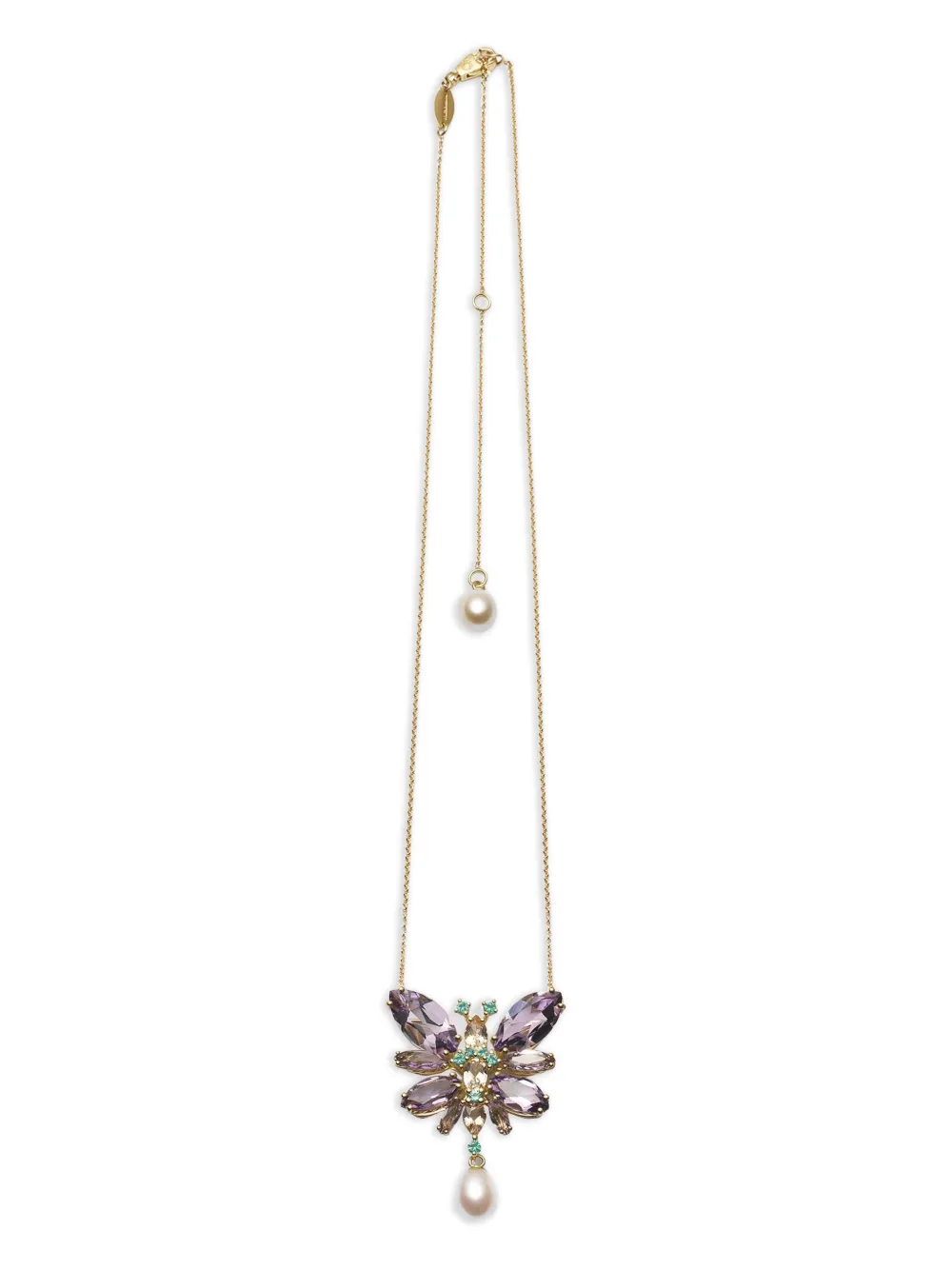 Dolce & Gabbana 18K yellow gold Butterfly multi-stones necklace | Gold | Image 1