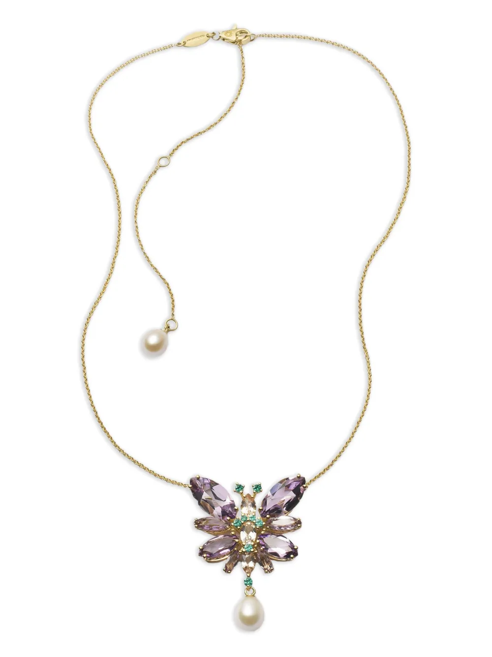 Dolce & Gabbana 18K yellow gold Butterfly multi-stones necklace | Image 2