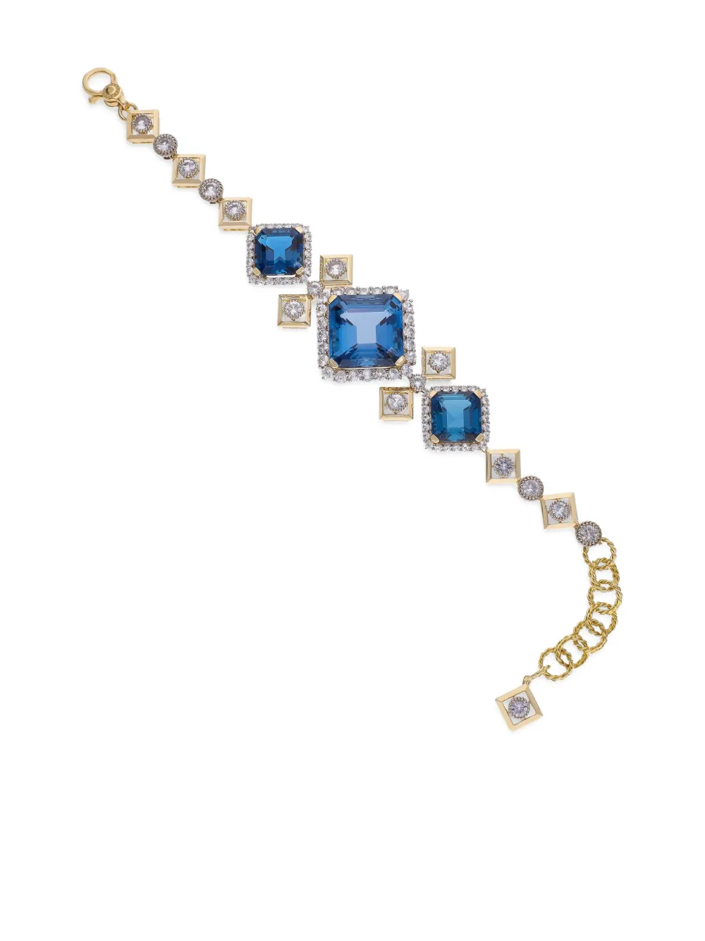 Dolce & Gabbana 18kt Eleganza Goldarmband mit Topas und Saphir - Blau
