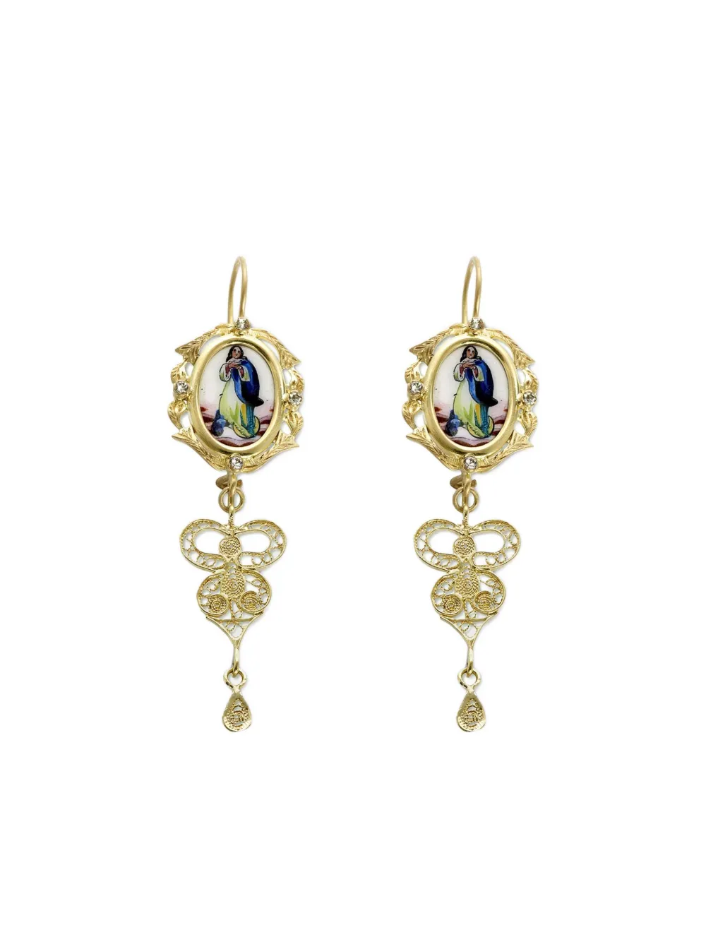 Dolce & Gabbana 18kt geelgouden Sicily oorbellen met saffier | Goud | Image 1