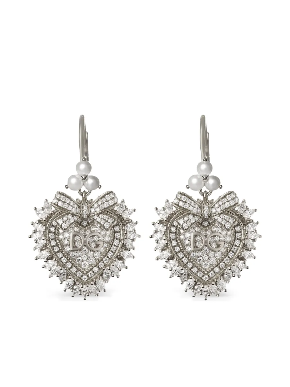 Dolce & Gabbana 18kt white gold Devotion diamond earrings | Silver | Image 1