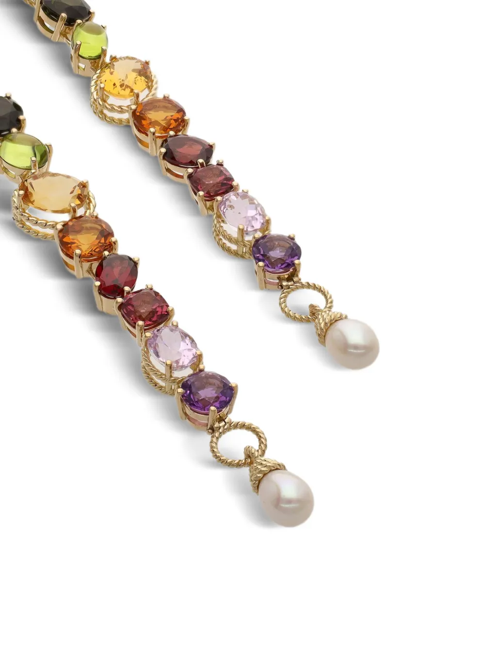 Dolce & Gabbana 18k Yellow Gold Rainbow Topaz Earrings In Green