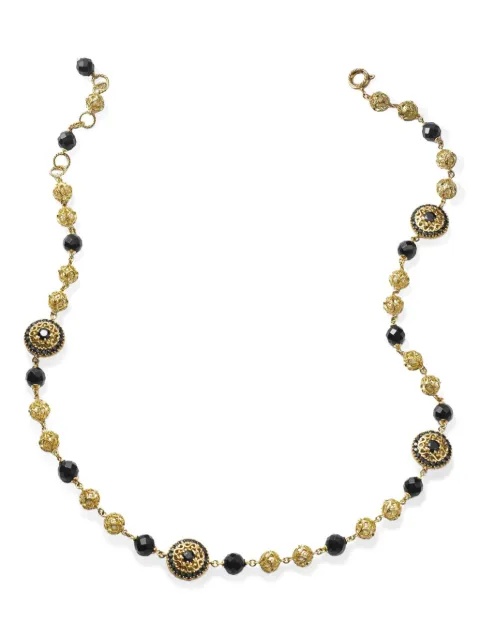 Dolce & Gabbana 18K yellow gold Siciliy jade and sapphire necklace