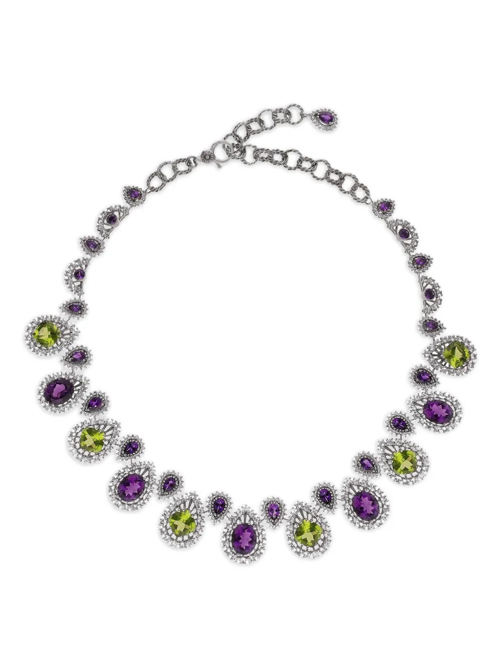 Dolce & Gabbana 18kt Eleganza Weißgoldhalskette mit Schmucksteinen - Silber