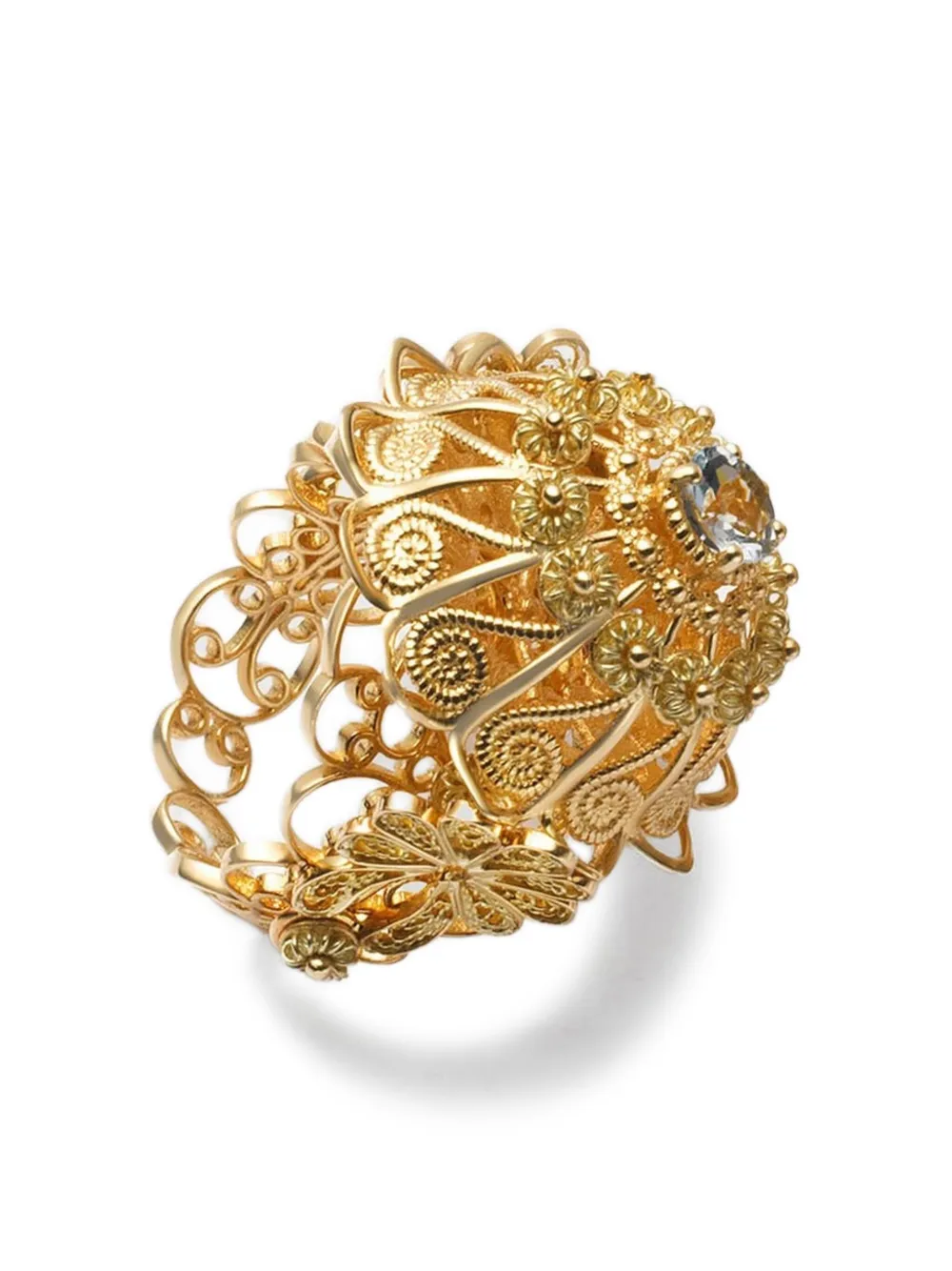 Dolce & Gabbana 18K yellow gold Filigree aquamarine ring | Gold | Image 1