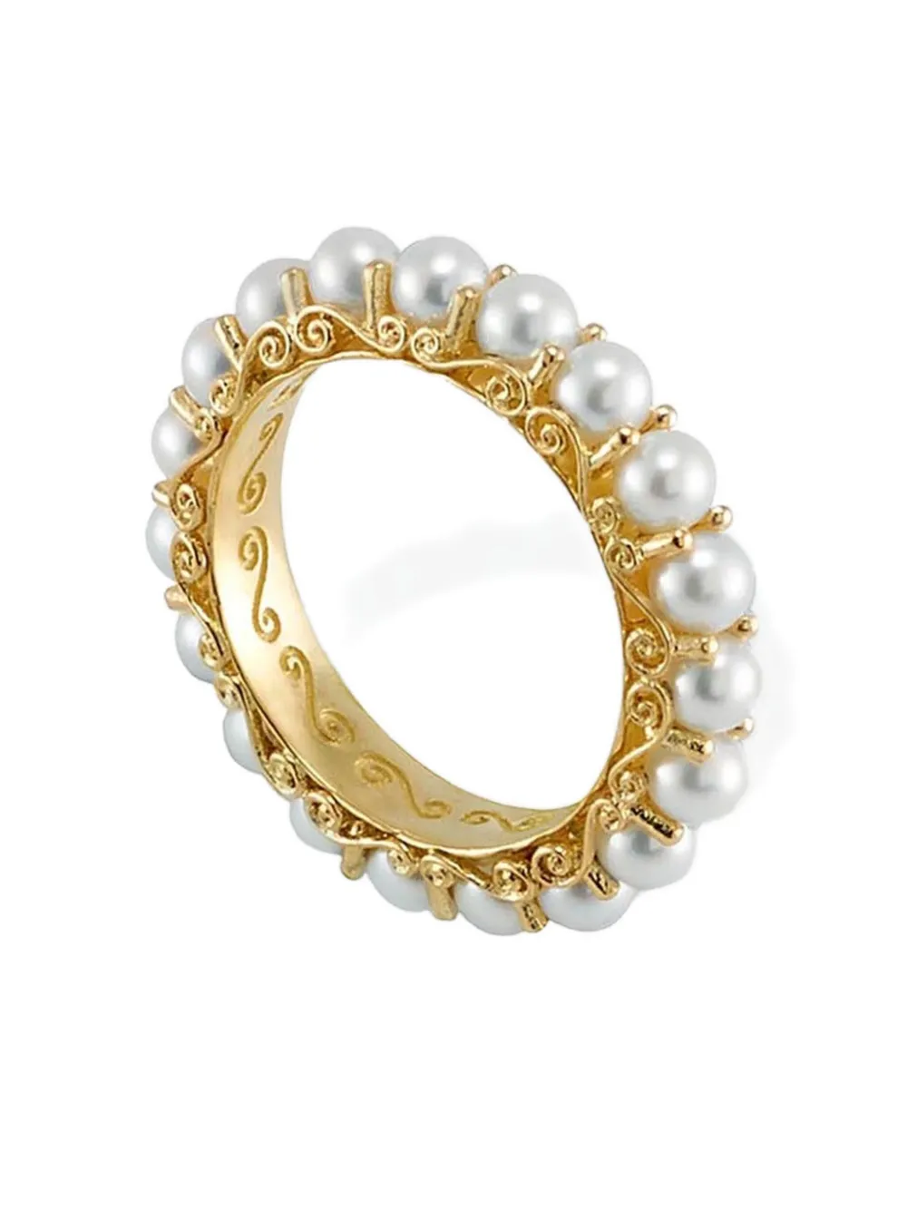 Dolce & Gabbana 18k Yellow Gold Pearl Ring In Gold
