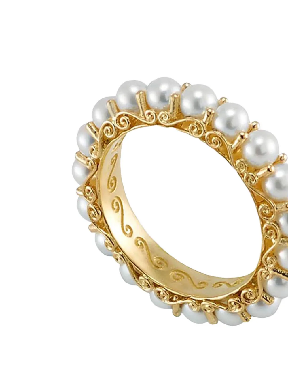 Dolce & Gabbana 18k Yellow Gold Pearl Ring In Gold