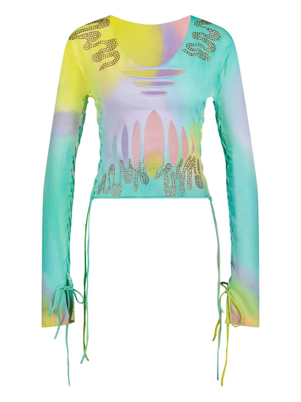 tie-dye effect long-sleeve top