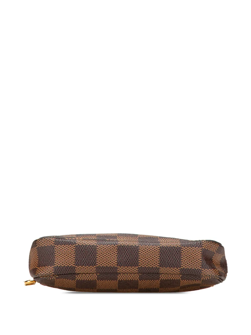 Pre-owned Louis Vuitton 2016 Damier Ebene Mini Pochette Accessoires Handbag In Brown
