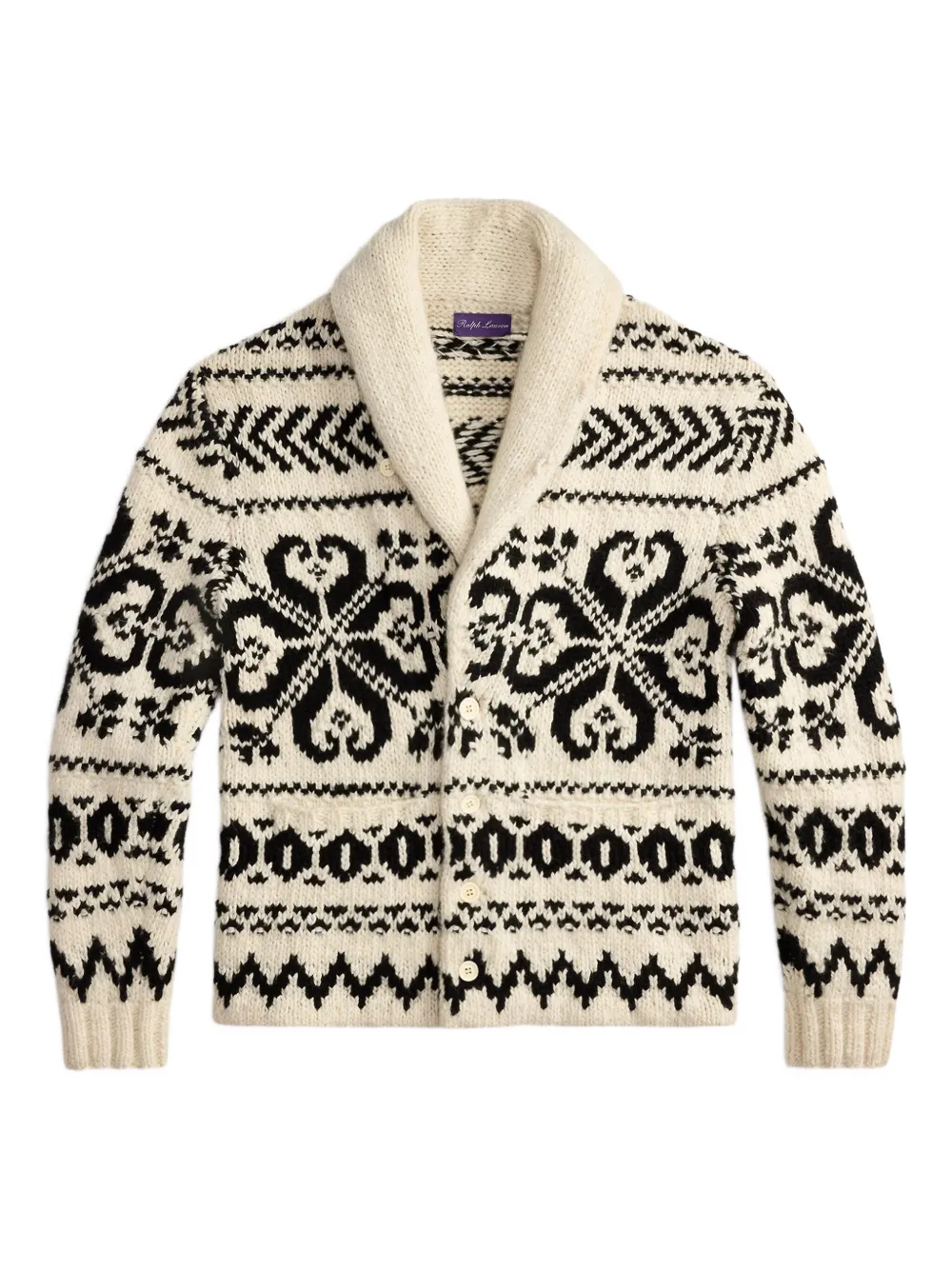 Ralph Lauren Purple Label ショールカラーカーディガン - ホワイト Ralph Lauren Purple Label ショールカラーカーディガン - ホワイト