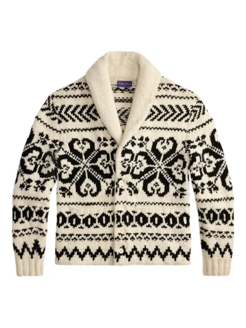 Ralph Lauren Purple Label shawl-collar jacquard cardigan