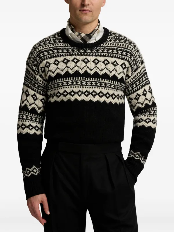 Ralph Lauren Purple Label Fairisle Cashmere Sweater | Black | FARFETCH Ralph Lauren Purple Label Fairisle Cashmere Sweater | Black | FARFETCH