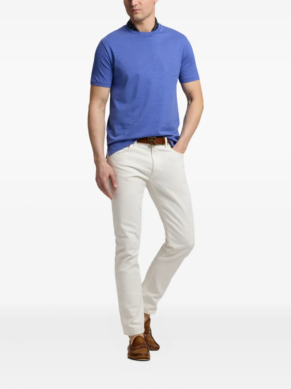 Ralph Lauren Purple Label Lisle T-shirt met ronde hals - Blauw