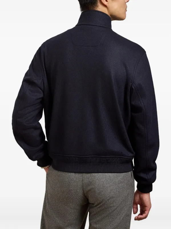 Ralph Lauren Purple Label Zipped Bomber Jacket | Blue | FARFETCH