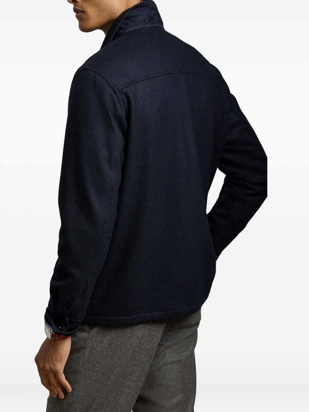 Ralph Lauren Purple Label Shirtjack met dubbele rij knopen Blauw