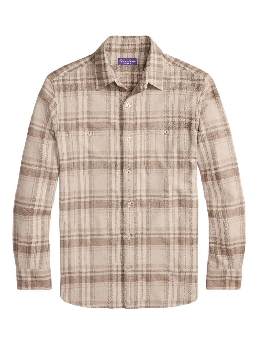 Ralph Lauren Purple Label plaid long-sleeve shirt - Neutrals