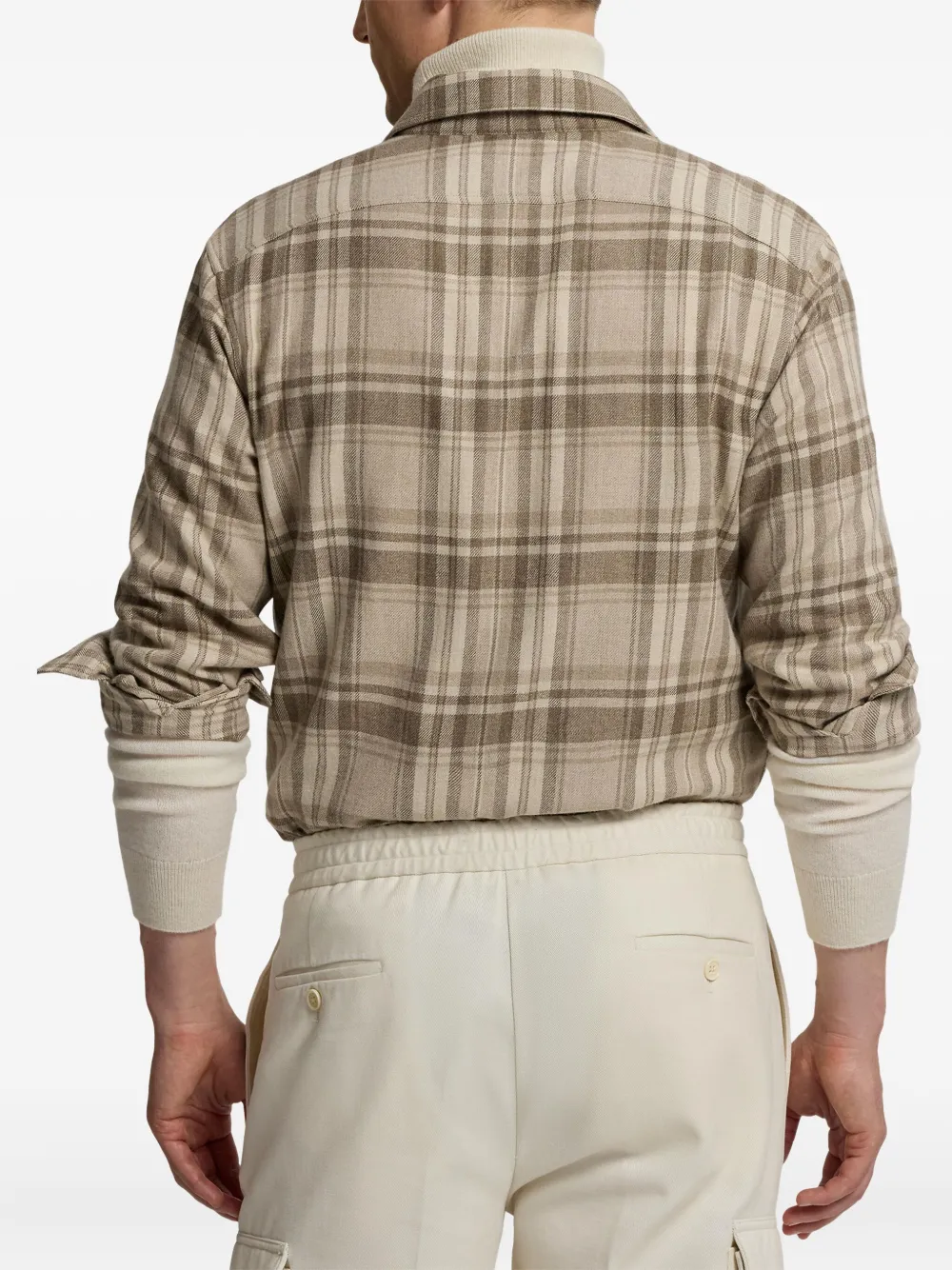 Ralph Lauren Purple Label Geruit overhemd Beige