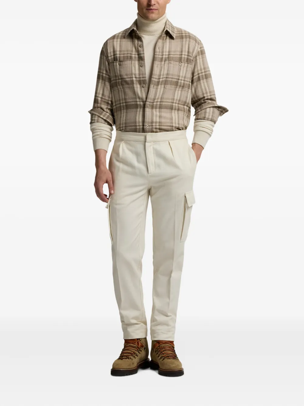 Ralph Lauren Purple Label Geruit overhemd - Beige