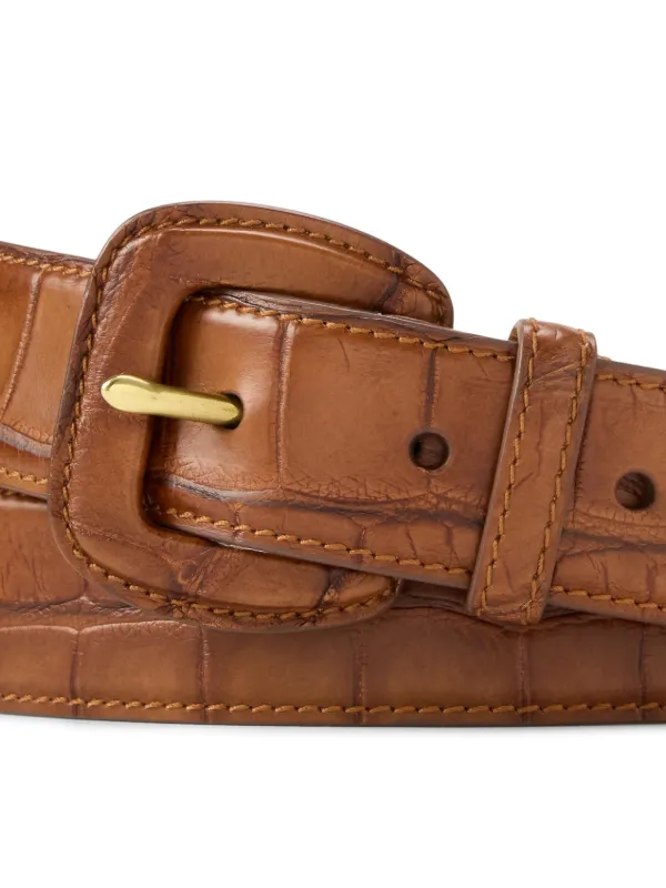 Ralph Lauren Purple Label Brown Crocodile Belt RL-Buckle Alligator Belt main image 4