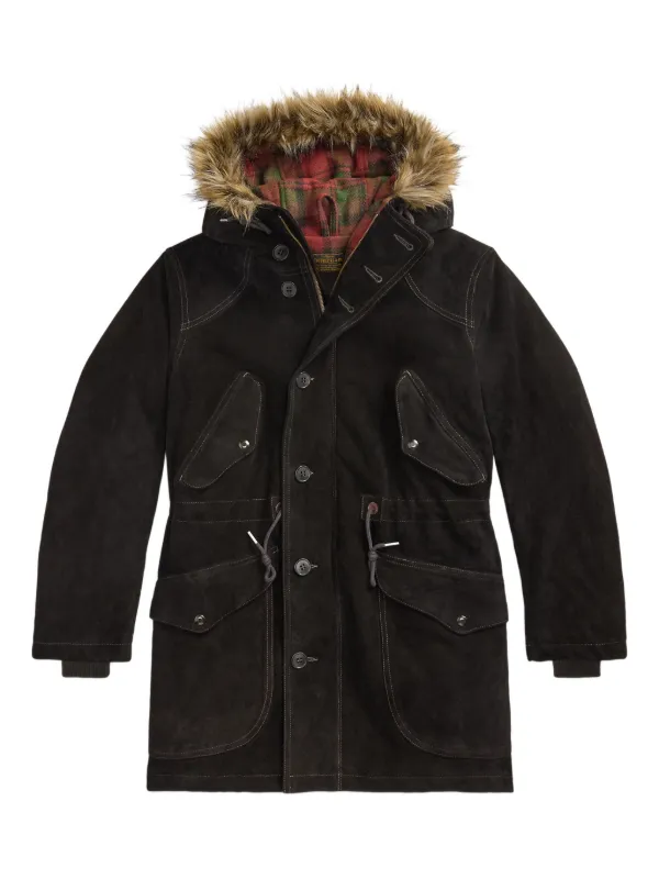 Ralph Lauren RRL Faux fur-trim Hooded Parka | Black | FARFETCH