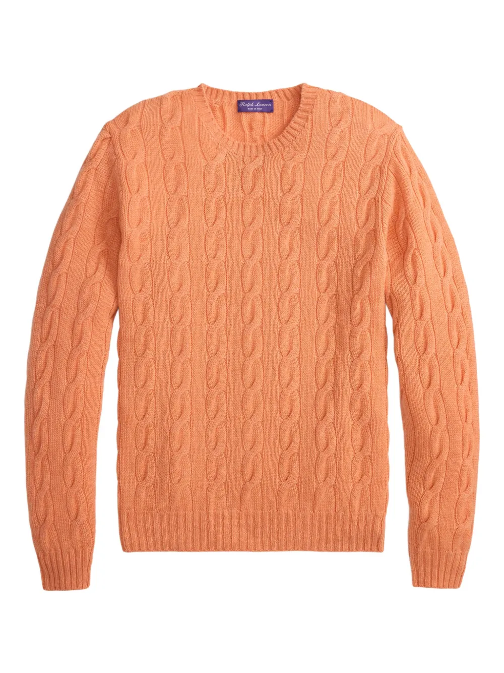 Ralph Lauren Purple Label cable-knit long-sleeve sweater Oranje