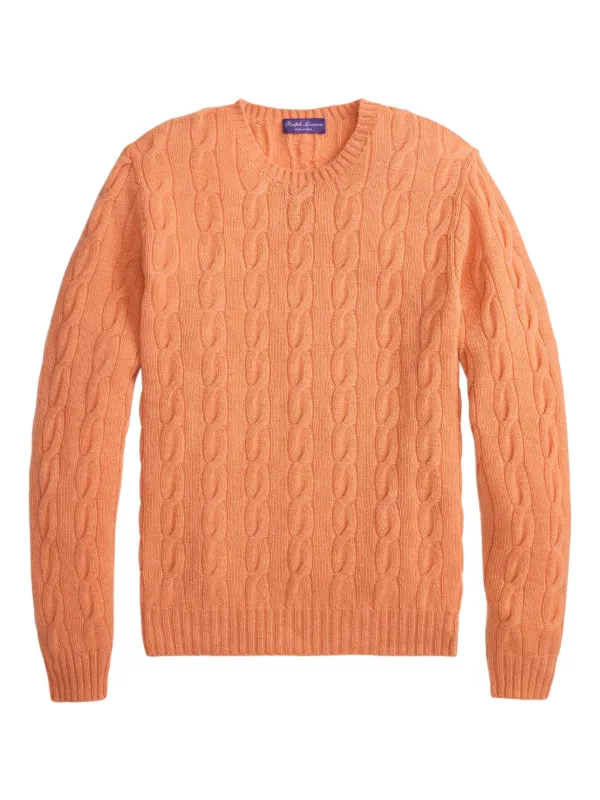 Ralph Lauren Purple Label ケーブルニット セーター | オレンジ 