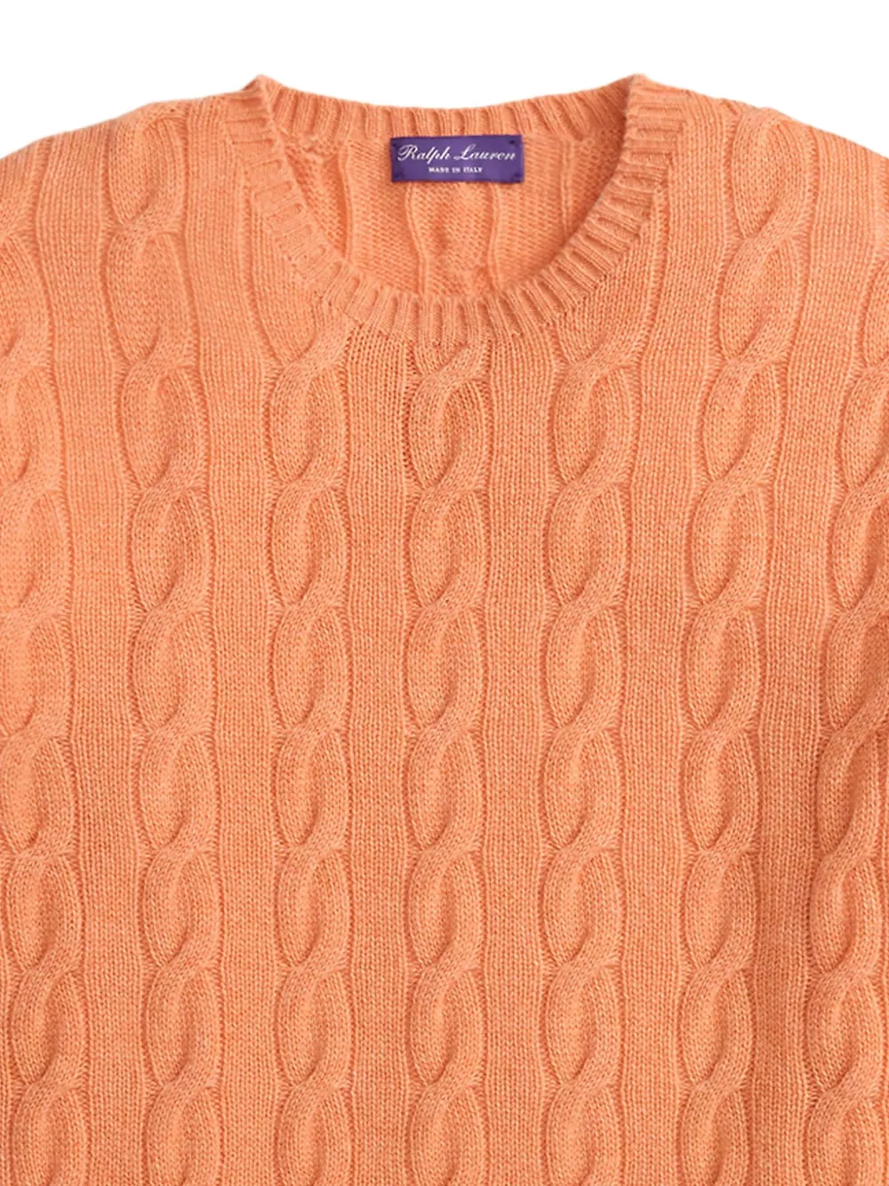 Ralph Lauren Purple Label Kabelgebreide trui met lange mouwen Oranje