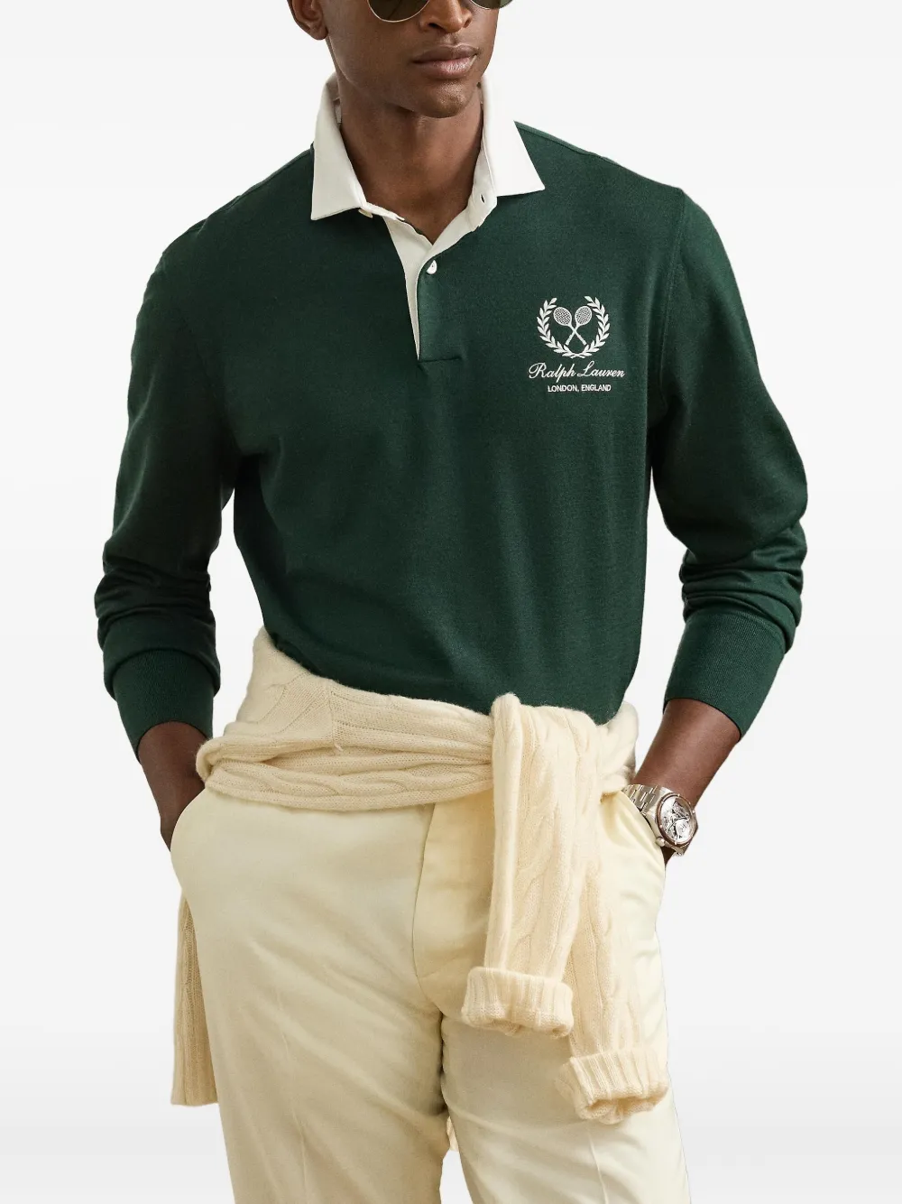 Ralph Lauren Purple Label Rugbyshirt met lange mouwen - Groen