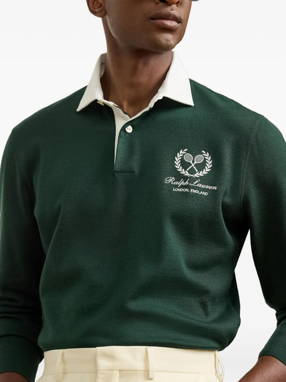 Ralph Lauren Purple Label Rugbyshirt met lange mouwen Groen